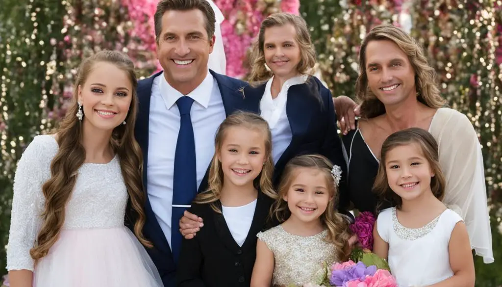 Christi Lukasiak's husband with his family and daughters at a charity event