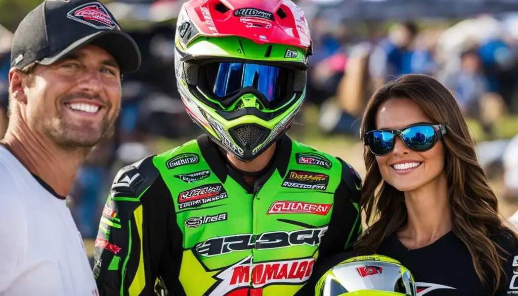 Eli Tomac with his wife and daughter
