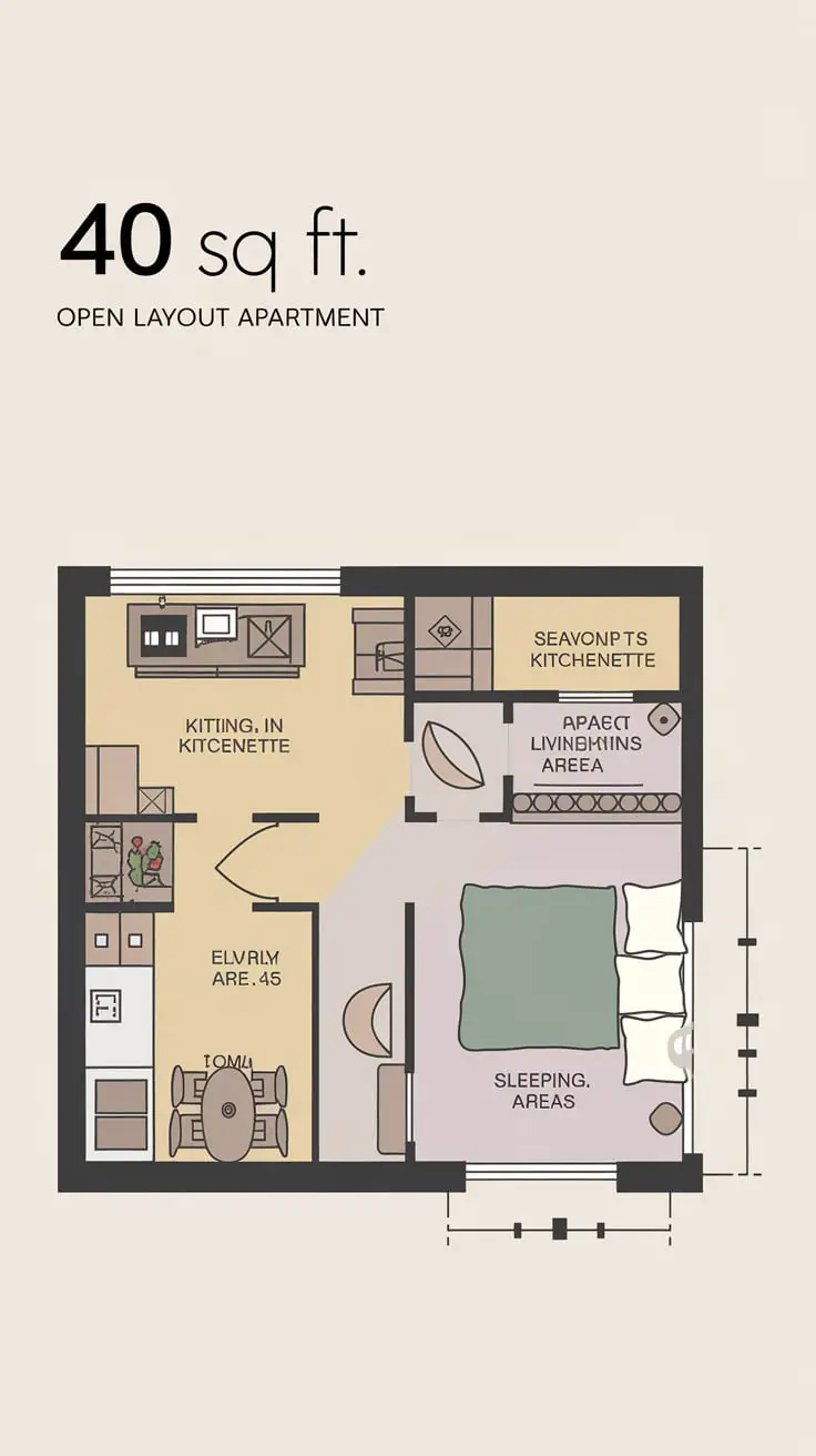 17 Small House Plans Under 1000 sq ft: Studio Apartments