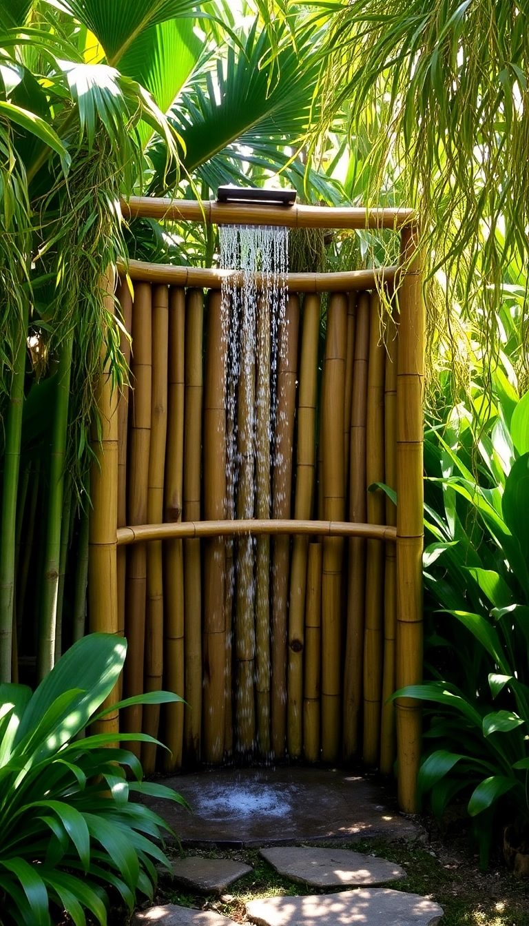 21 Backyard Tropical Oasis Ideas That'll Make You Want to Stay Outside Forever! 21 Backyard Tropical Oasis Ideas That'll Make You Want to Stay Outside Forever! - 3. Exotic Outdoor Shower