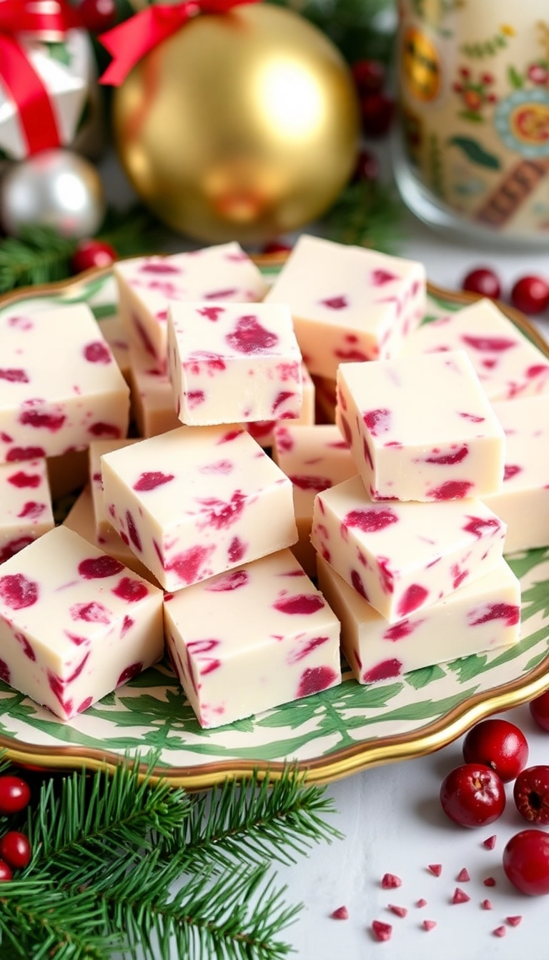 21 Easy Cranberry Dessert Recipes You’ll Want to Make This Holiday Season! 21 Irresistible Cranberry Dessert Recipes You’ll Want to Make This Holiday Season! - 9. Cranberry and White Chocolate Fudge