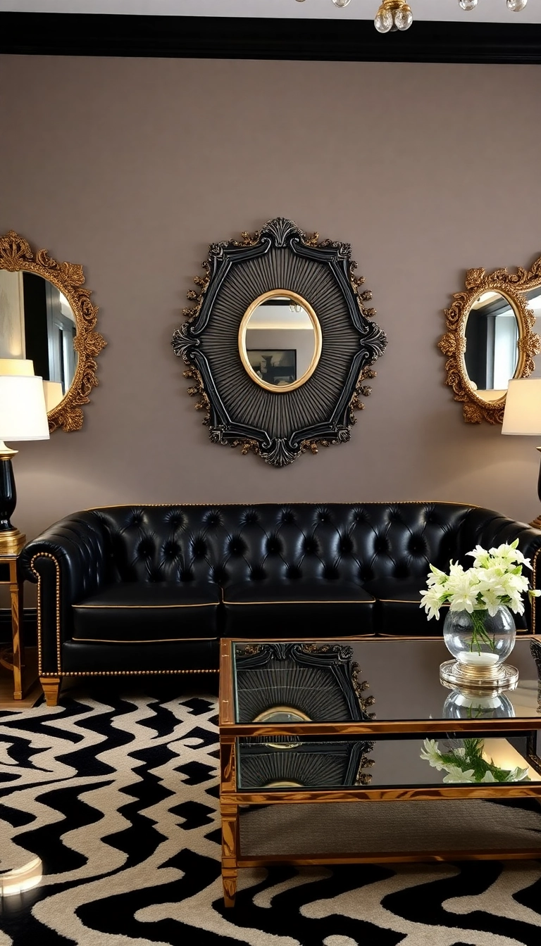 21 Stunning Leather Couch Living Room Decor Ideas That Will Transform Your Space! 21 Stunning Leather Couch Living Room Decor Ideas That Will Transform Your Space! - 4. Elegant Art Deco