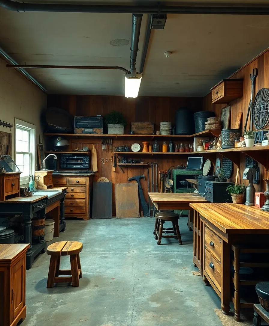 21 Garage Workshop Layouts That'll Transform Your Space Into a DIY Dreamland! 21 Garage Workshop Layouts That'll Transform Your Space Into a DIY Dreamland! - 13. The Rustic Retreat