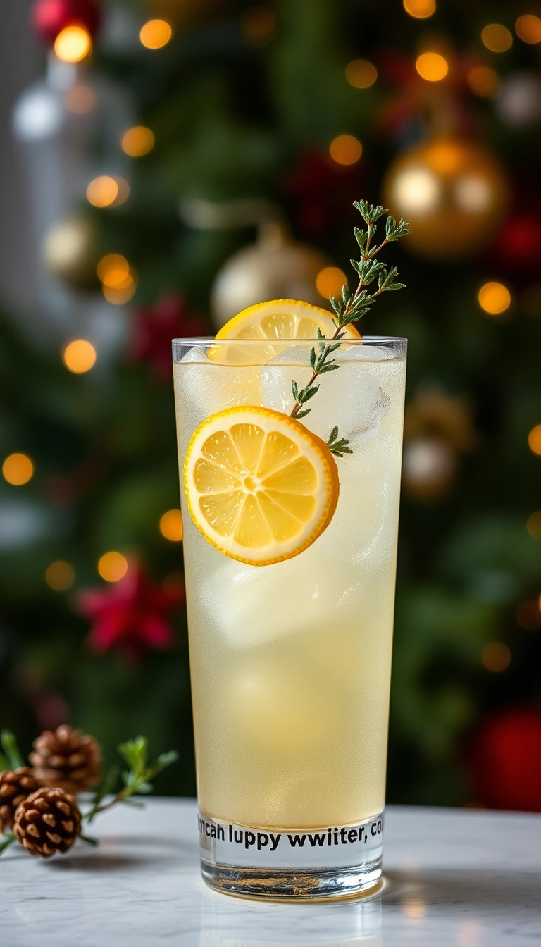 21 Irresistible Christmas Mocktails That Will Make Your Holiday Celebrations Sparkle! 21 Irresistible Christmas Mocktails That Will Make Your Holiday Celebrations Sparkle! - 18. Lemon Thyme Sparkler