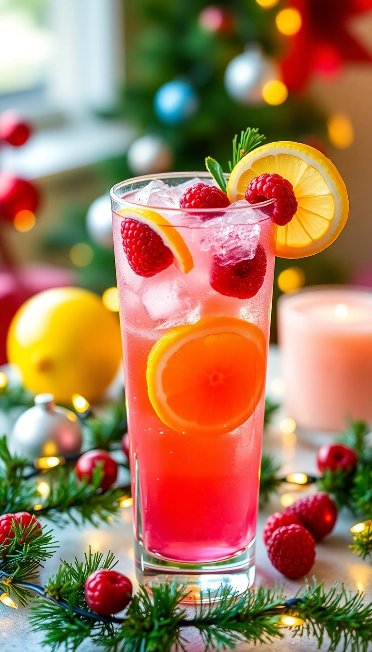 21 Irresistible Christmas Mocktails That Will Make Your Holiday Celebrations Sparkle! 21 Irresistible Christmas Mocktails That Will Make Your Holiday Celebrations Sparkle! - 16. Raspberry Lemon Fizz