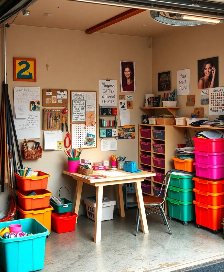 21 Garage Workshop Layouts That'll Transform Your Space Into a DIY Dreamland! 21 Garage Workshop Layouts That'll Transform Your Space Into a DIY Dreamland! - 9. The Crafting Corner