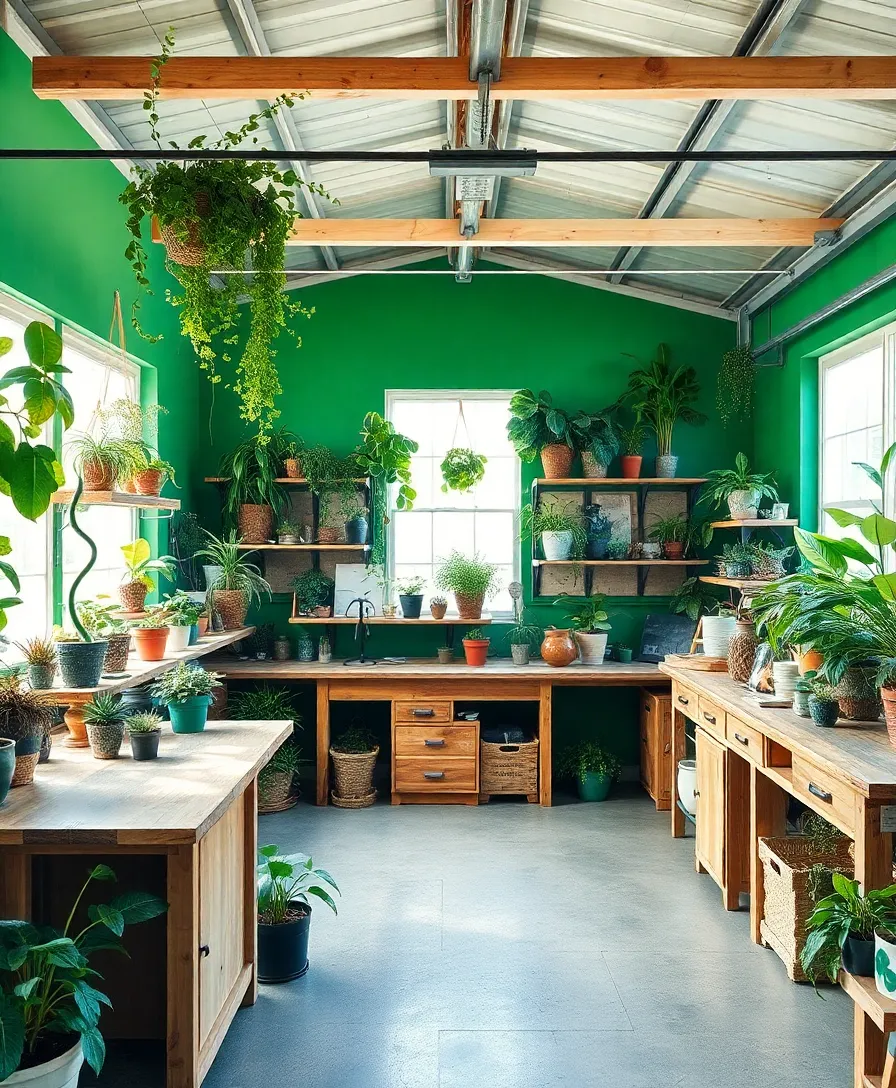 21 Garage Workshop Layouts That'll Transform Your Space Into a DIY Dreamland! 21 Garage Workshop Layouts That'll Transform Your Space Into a DIY Dreamland! - 11. The Green Workshop