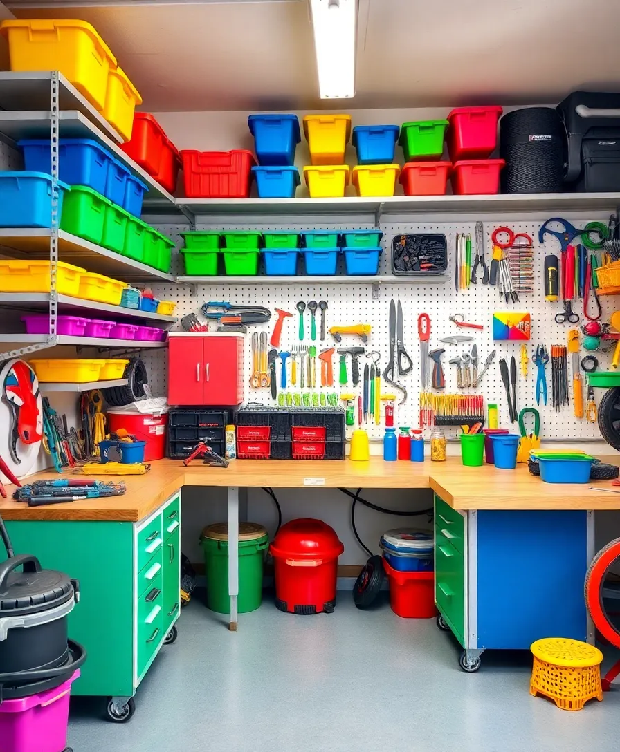21 Garage Workshop Layouts That'll Transform Your Space Into a DIY Dreamland! 21 Garage Workshop Layouts That'll Transform Your Space Into a DIY Dreamland! - 7. The Color-Coded Organization