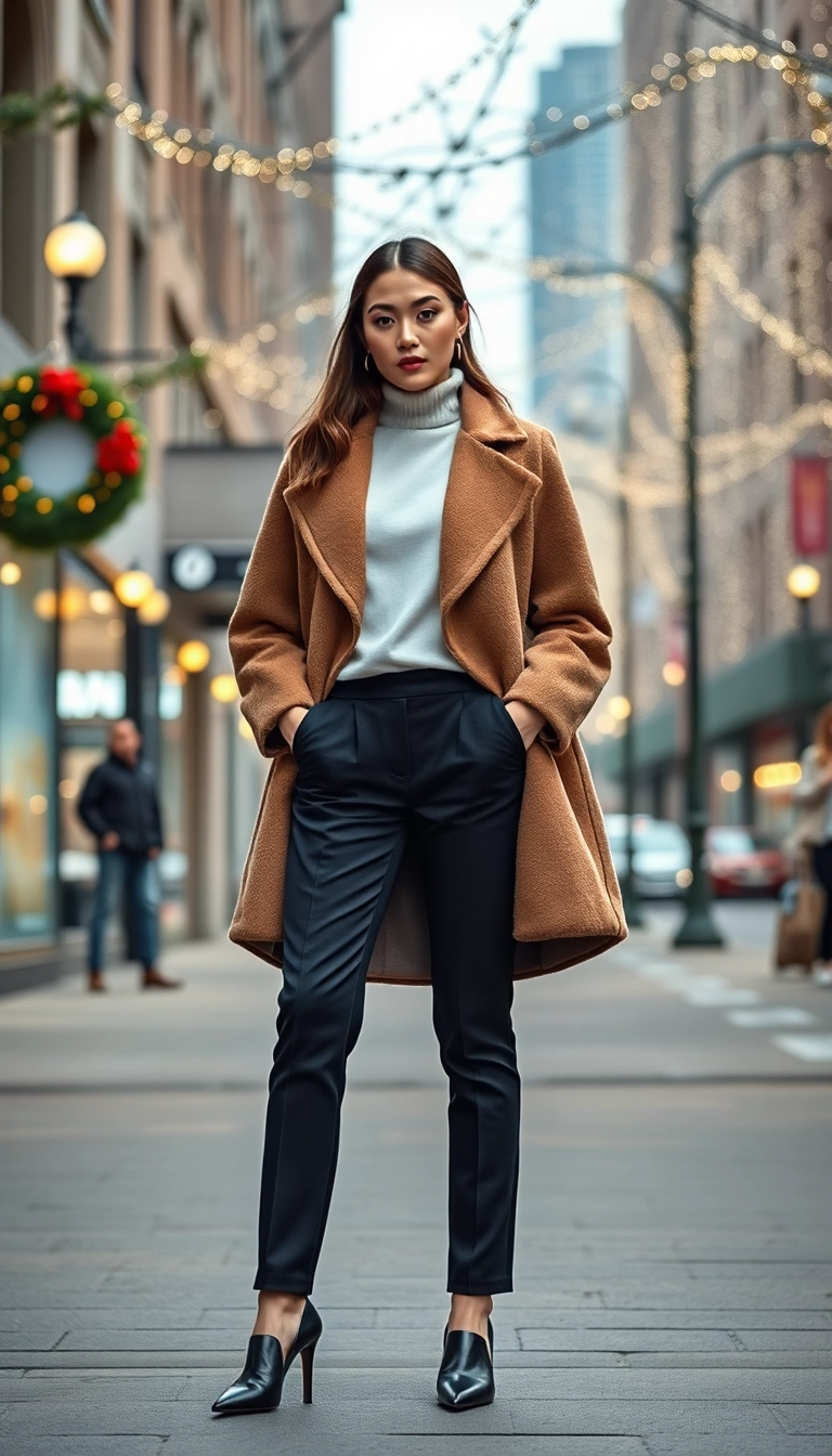 21 Comfy Winter Outfits That'll Keep You Snug and Stylish All Season Long! 21 Comfy Winter Outfits That'll Keep You Snug and Stylish All Season Long! - 20. Elegant Cape and Turtleneck