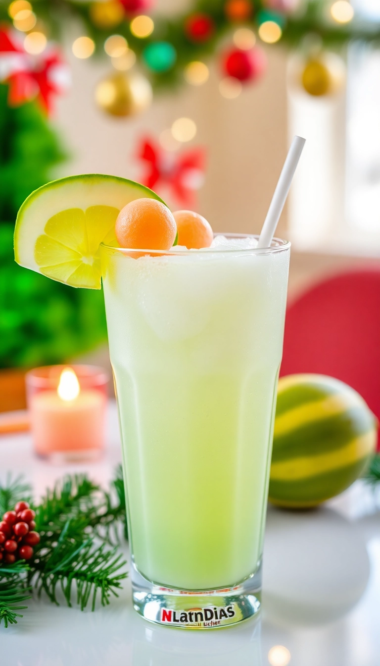 21 Irresistible Christmas Mocktails That Will Make Your Holiday Celebrations Sparkle! 21 Irresistible Christmas Mocktails That Will Make Your Holiday Celebrations Sparkle! - 21. Honeydew Melon Cooler