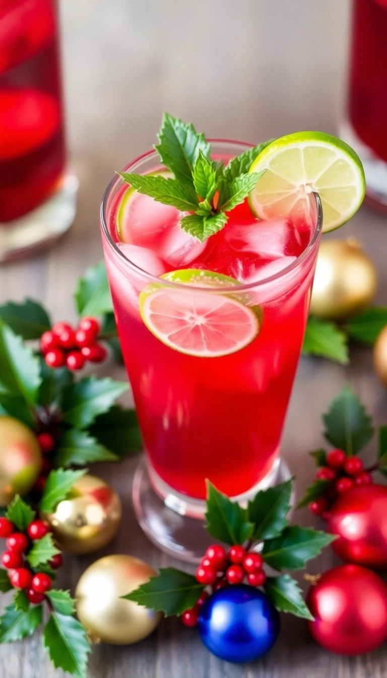 21 Irresistible Christmas Mocktails That Will Make Your Holiday Celebrations Sparkle! 21 Irresistible Christmas Mocktails That Will Make Your Holiday Celebrations Sparkle! - 5. Holiday Spiced Hibiscus Iced Tea