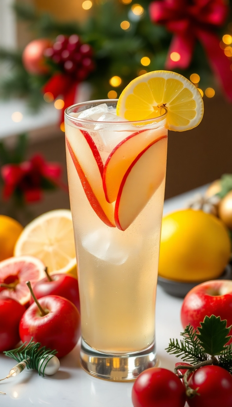 21 Irresistible Christmas Mocktails That Will Make Your Holiday Celebrations Sparkle! 21 Irresistible Christmas Mocktails That Will Make Your Holiday Celebrations Sparkle! - 8. Sparkling Apple Lemonade