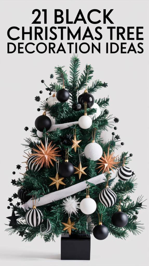 21 Chic Black Christmas Tree Decoration Ideas for a Bold Holiday Look Black Christmas Tree Decoration Ideas