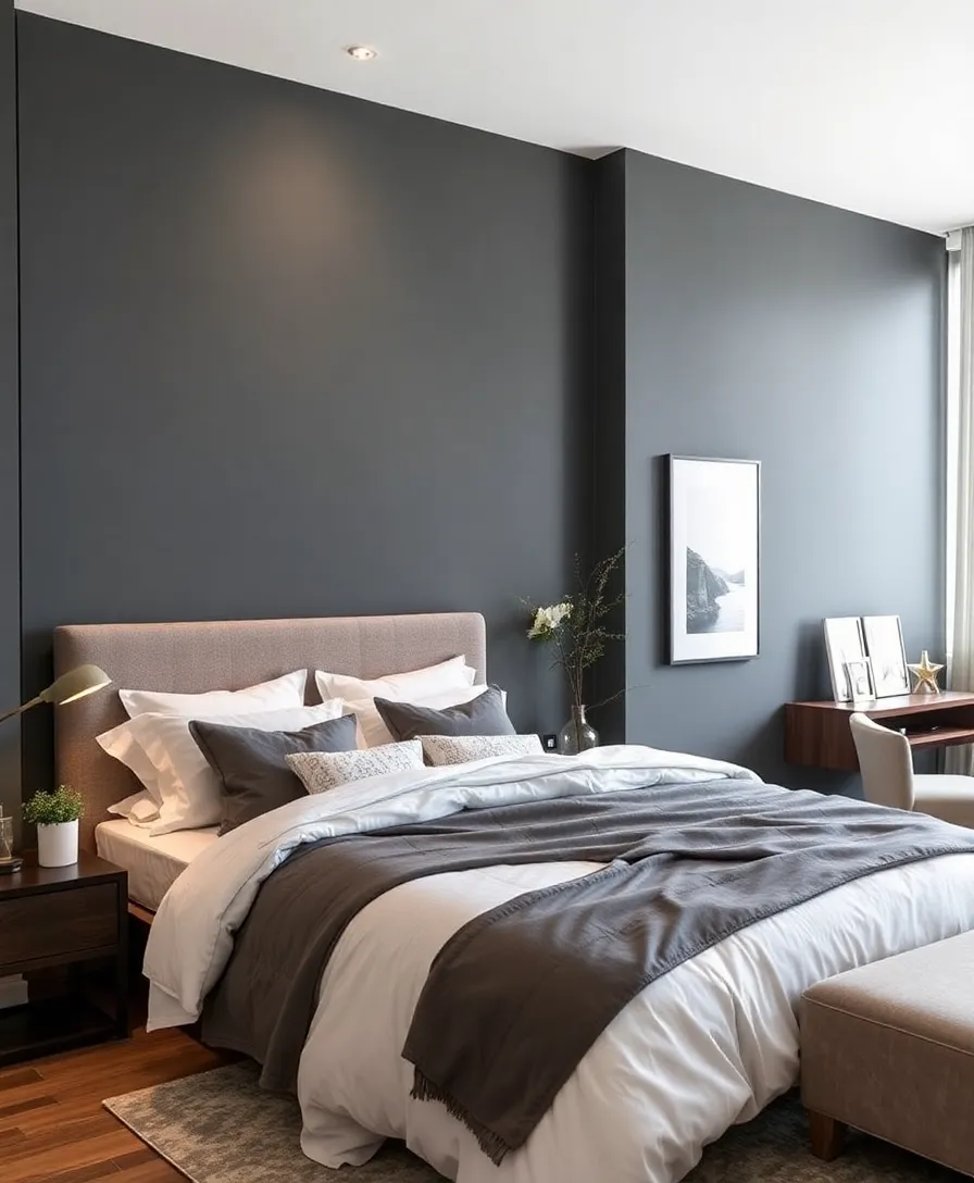21 Best Warm Bedroom Colors That Will Make You Feel Like You're in a Cozy Hug! 21 Warm Bedroom Colors That Will Make You Feel Like You're in a Cozy Hug! - 20. Warm Slate: Modern Comfort